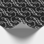 Chic Black and White L Monogram Unisex Muster Geschenkpapier (Ecke)