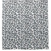 Chic Black and White Leopard Print Pattern Duschvorhang (Vorderseite)
