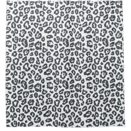 Chic Black and White Leopard Print Pattern Duschvorhang (Vorderseite)