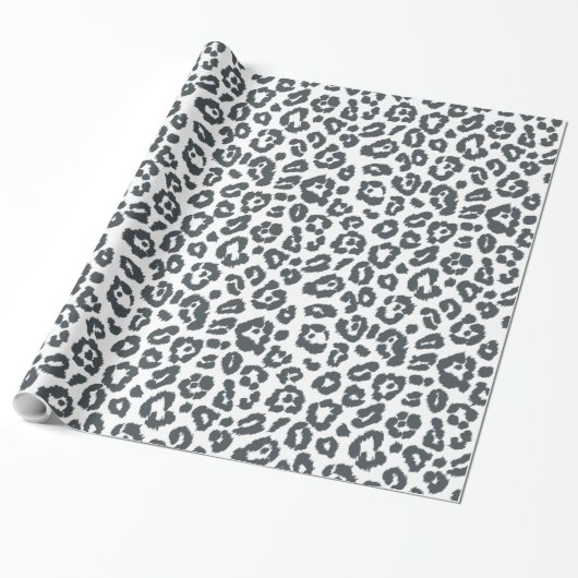 Chic Black and White Leopard Print Pattern Geschenkpapier (Ungerollt)