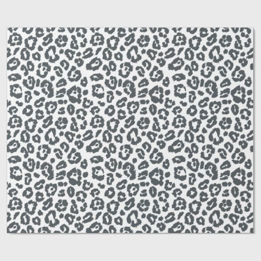 Chic Black and White Leopard Print Pattern Geschenkpapier (Flach)