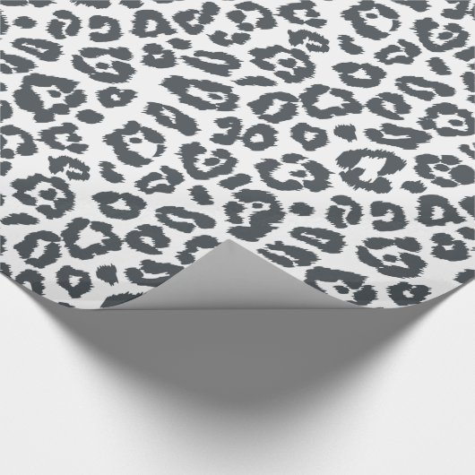 Chic Black and White Leopard Print Pattern Geschenkpapier (Ecke)