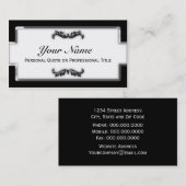 Chic Black and White Metallic Business Cards Visitenkarte (Vorne/Hinten)