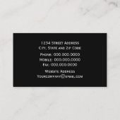 Chic Black and White Metallic Business Cards Visitenkarte (Rückseite)