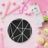 Chic Black and White Modern Geometric Pattern Pappteller (Party)