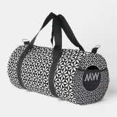 Chic Black and White Monogram Duffel Bag Duffle Bag (Rechte Ecke)