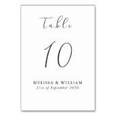 Chic Black and White Monogram Wedding Tischnummer (Vorderseite)