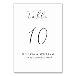 Chic Black and White Monogram Wedding Tischnummer