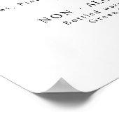 Chic Black and White Party Drink Menu Poster (Ecke)