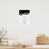 Chic Black and White Party Drink Menu Poster (Küche)