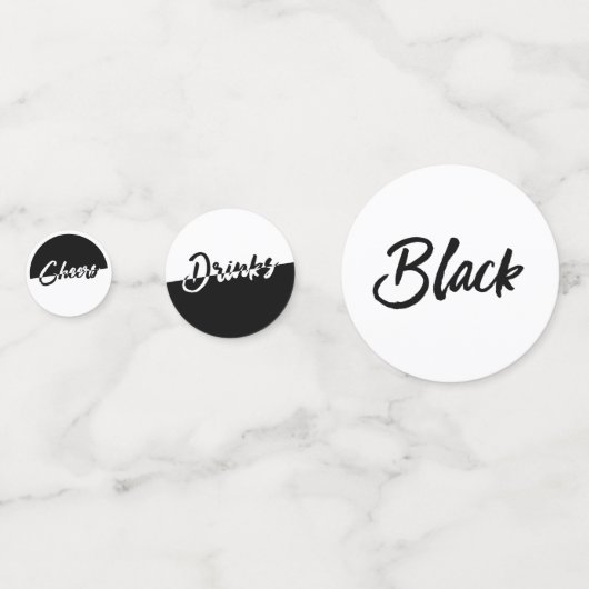 Chic Black and White Party Konfetti (Vorderseiten)