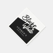 Chic Black and White Party Serviette (Ecke)