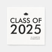 Chic Black and White Personalisiert Graduation Par Serviette (Vorderseite)