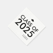 Chic Black and White Personalisiert Graduation Par Serviette (Ecke)