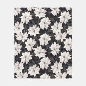 Chic Black and White Poinsettia Fleecedecke (Vorderseite)