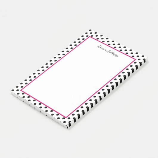 Chic Black and White polka dot Post-it Klebezettel (angewinkelt)
