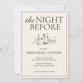 Chic Black and White Probe Dinner Einladung (Vorderseite)