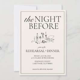 Chic Black and White Probe Dinner Einladung