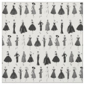 Chic Black and White Retro Mode Models Stoff (Muster)