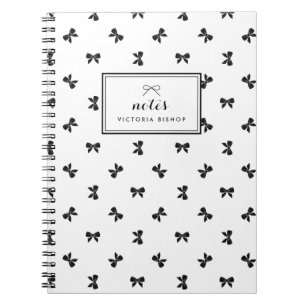 Chic Black and White Ribbons Muster Custom Notizblock