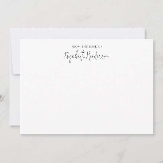 Chic Black and White Script  Mitteilungskarte (Vorderseite)