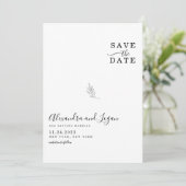 Chic Black and White Signature Script QR Code Save The Date (Stehend Vorderseite)