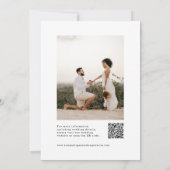 Chic Black and White Signature Script QR Code Save The Date (Rückseite)