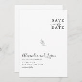 Chic Black and White Signature Script QR Code Save The Date (Vorne/Hinten)