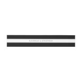 Chic Black and White Simple Wedding Einladungsbanderole (Flach)