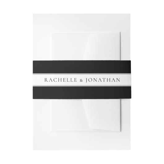 Chic Black and White Simple Wedding Einladungsbanderole (Vorderseite Beispiel)