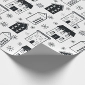 Chic Black and White Snowflakes Holiday Geschenkpapier (Ecke)