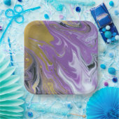 Chic Black and White Square Paper Plate Pappteller (Party)