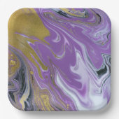 Chic Black and White Square Paper Plate Pappteller (Vorderseite)