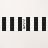 Chic black and white streifen individuelle Name mo Yogamatte (Vorderseite (Horizontal))