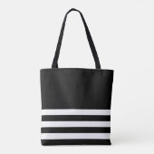 Chic Black and White Strip Tote Bag Tasche (Rückseite)