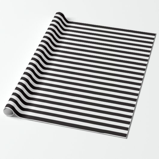 Chic Black and White Stripes Geschenkpapier (Ungerollt)