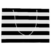 Chic Black and White Stripes Große Geschenktüte (Rückseite)