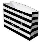 Chic Black and White Stripes Große Geschenktüte (Rückseite Schrägansicht)