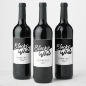 Chic Black and White Theme Party Weinetikett (Flaschen)