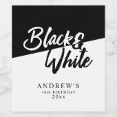 Chic Black and White Theme Party Weinetikett (Einzelnes Label)