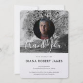 Chic Black and White Trees Foto Beileid Dankeskarte (Vorderseite)