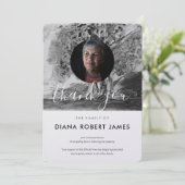 Chic Black and White Trees Foto Beileid Dankeskarte (Stehend Vorderseite)