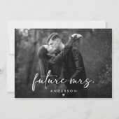 Chic Black And White Typography Bridal Shower Einladung (Rückseite)