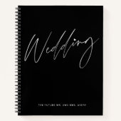 Chic Black and White Wedding Planning Notebook Notizblock (Vorderseite)
