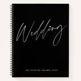 Chic Black and White Wedding Planning Notebook Notizblock