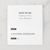 Chic Black and White Wedding Platzkarten (Außenseite Aufgefaltet)