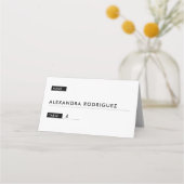 Chic Black and White Wedding Platzkarten (Vorderseite)