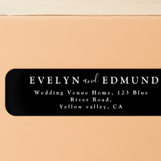 Chic Black and White Wedding Rücksendeadresse