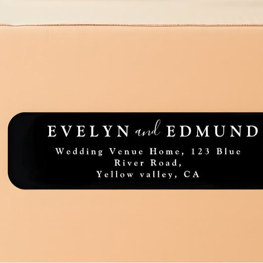 Chic Black and White Wedding Rücksendeadresse