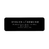 Chic Black and White Wedding Rücksendeadresse (Vorne)